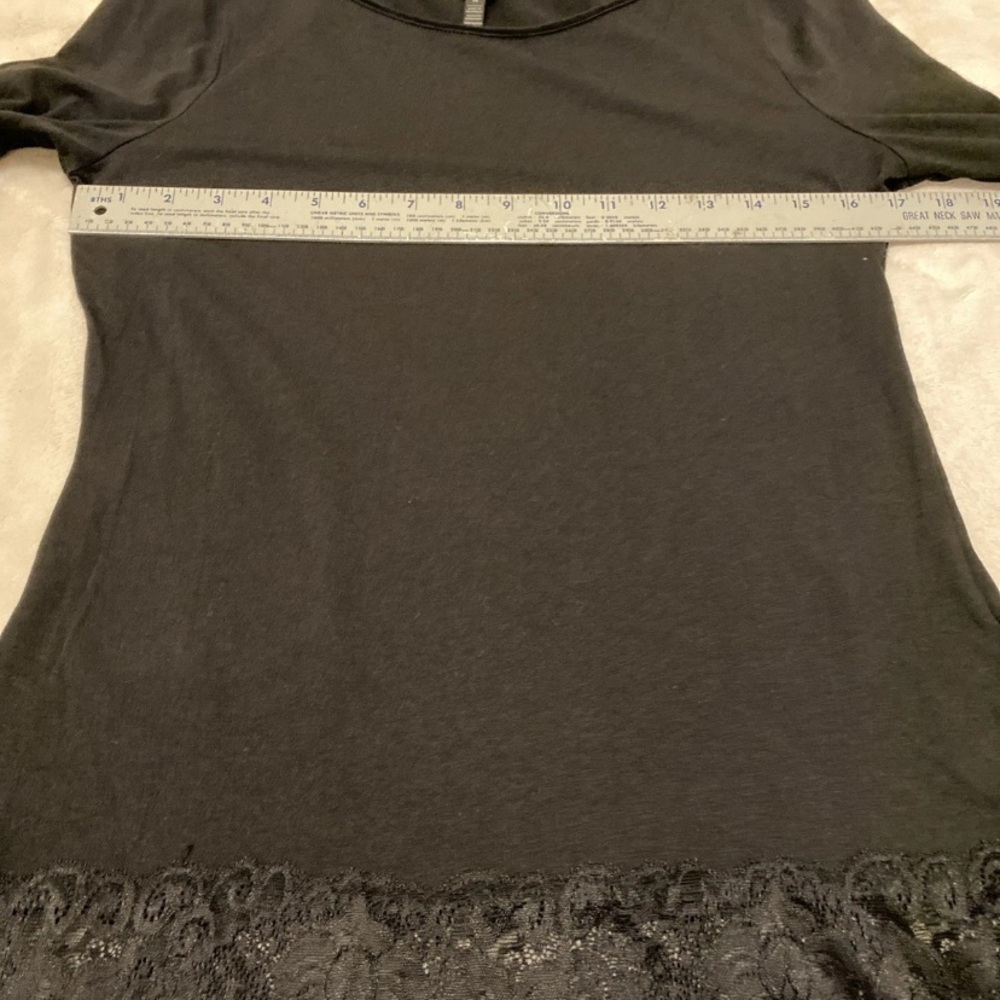 White House Black Market Elegant Black Lace Long Sleeve Top - Picture 11 of 13
